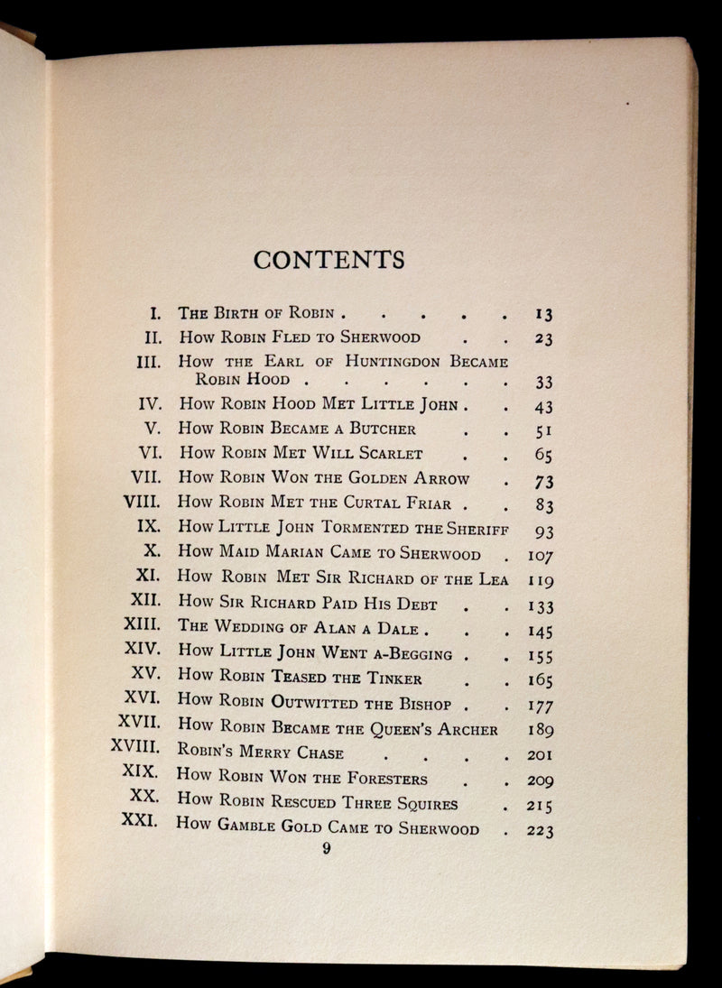 1921 Rare First Edition - Robin Hood and His Merry Men by Sara Hawks Sterling, Illustrated by Rowland Wheelwright.