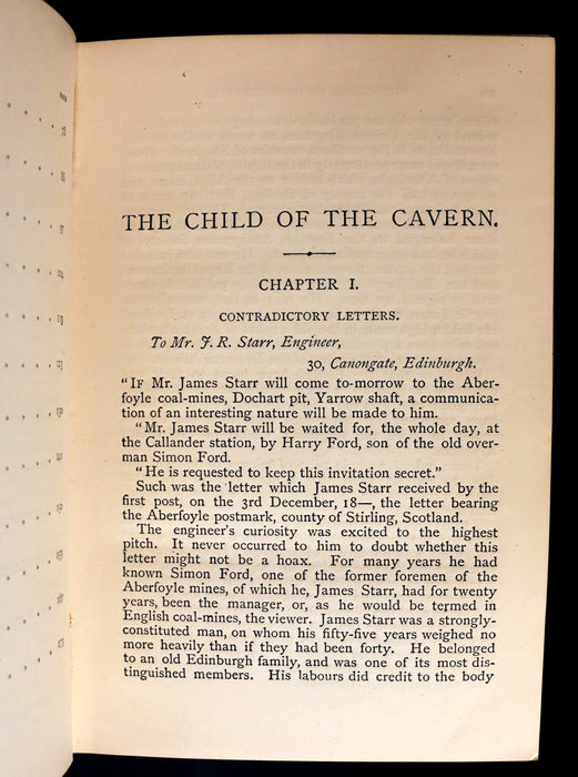 1891 Rare Book - Jules Verne Child of the Cavern Or Strange Doings Underground. Author's Illustrated Edition.