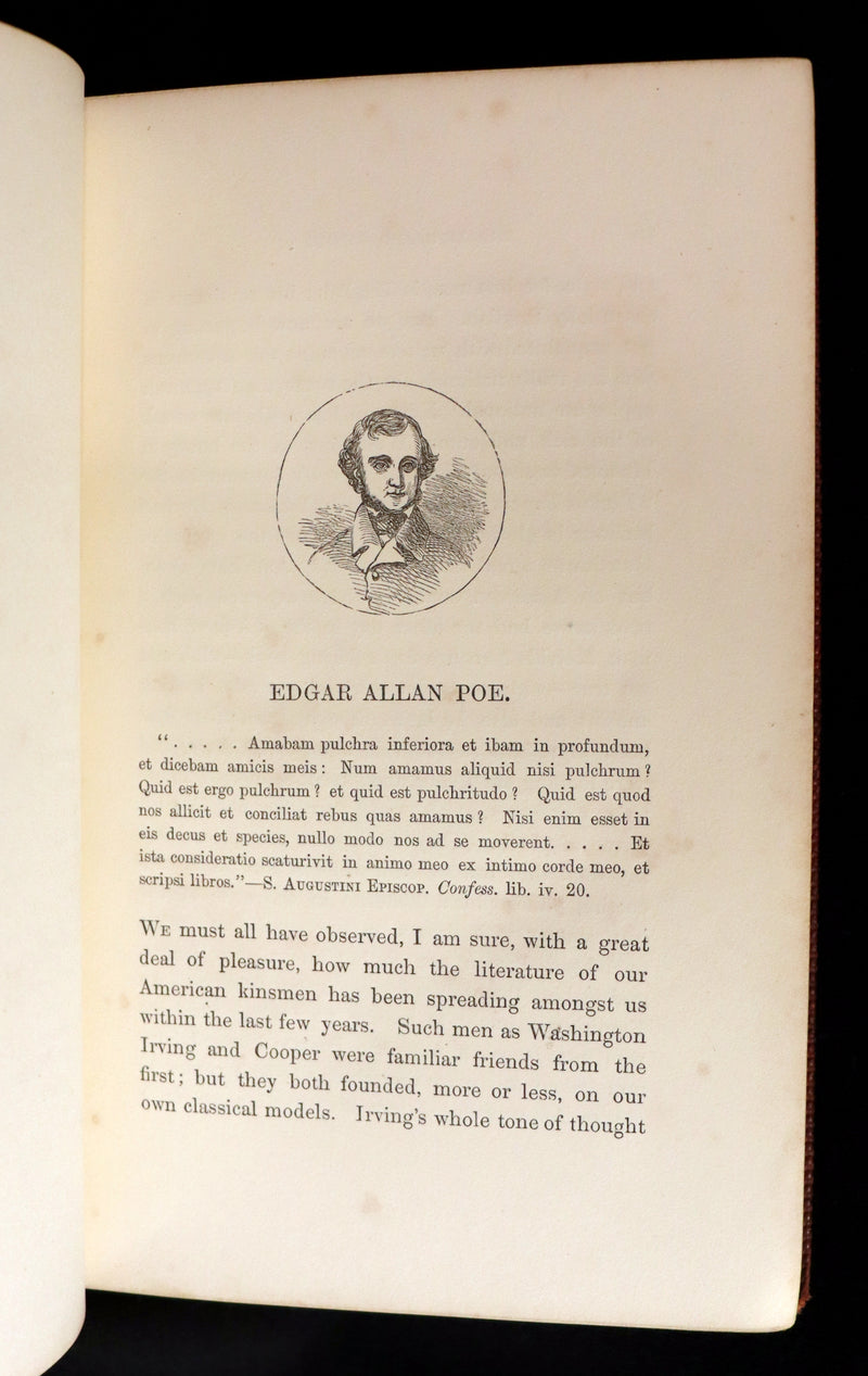 1852 Rare Book - The Poetical Works of EDGAR ALLAN POE with a notice of his Life and Genius.