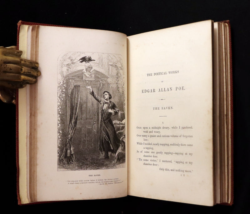1852 Rare Book - The Poetical Works of EDGAR ALLAN POE with a notice of his Life and Genius.