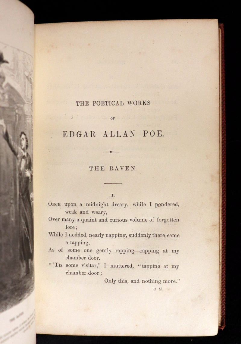 1852 Rare Book - The Poetical Works of EDGAR ALLAN POE with a notice of his Life and Genius.