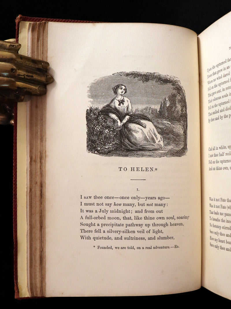 1852 Rare Book - The Poetical Works of EDGAR ALLAN POE with a notice of his Life and Genius.