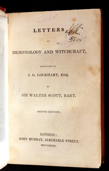 1831 Rare 2ndED Walter Scott - Letters on Demonology & Witchcraft - WITCHES & FAIRIES
