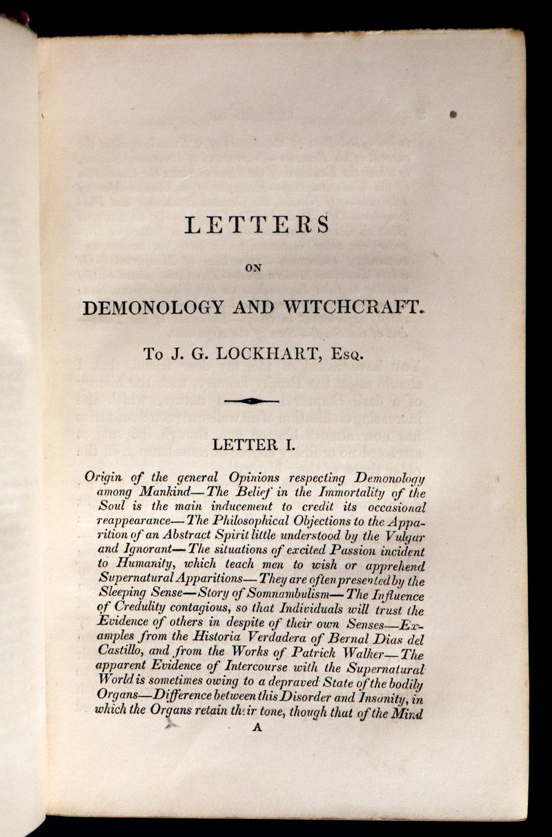 1831 Rare 2ndED Walter Scott - Letters on Demonology & Witchcraft - WITCHES & FAIRIES