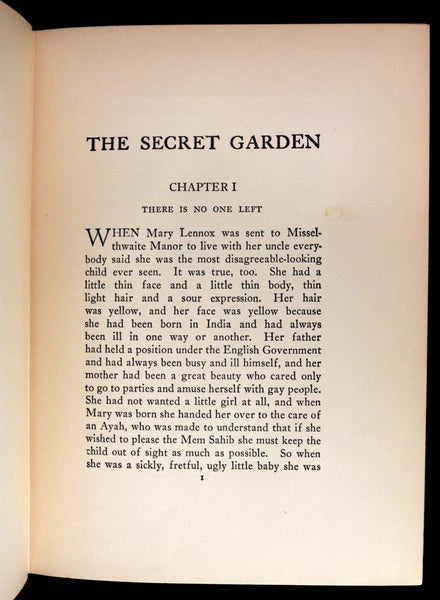 1911 Rare First Edition Book - The SECRET GARDEN by Frances Hodgson Burnett.