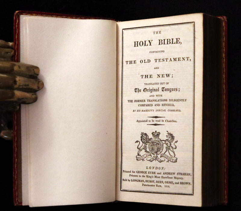 1814 Morocco Binding - THE HOLY BIBLE, Containing the Old Testament, and the New.