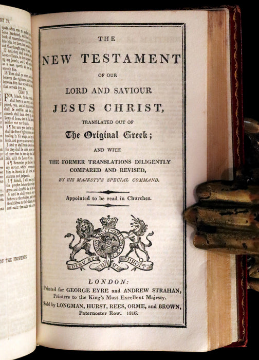 1814 Morocco Binding - THE HOLY BIBLE, Containing the Old Testament, and the New.