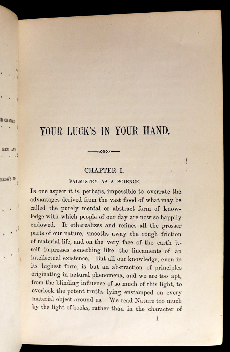 1890 Scarce Book - Your Luck's in your Hand, PALMISTRY with some account of the Gipsies