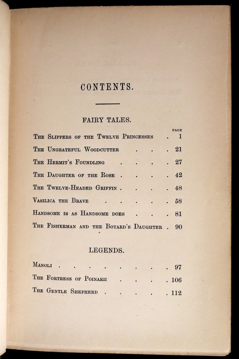 1881 Scarce First Edition - Roumanian Fairy Tales and Legends by E. B. Mawr.