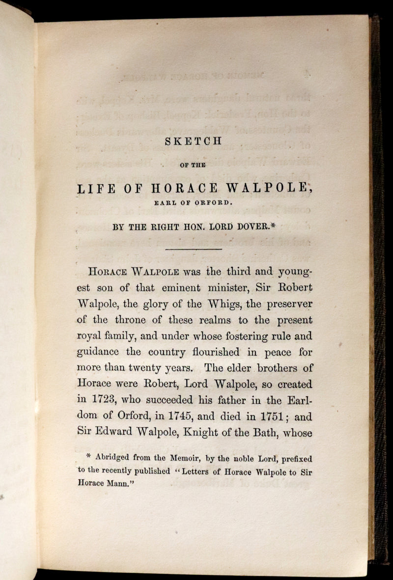 1854 Scarce First US Edition - The Castle of Otranto, a Gothic Story Set in a haunted castle by Horace Walpole.