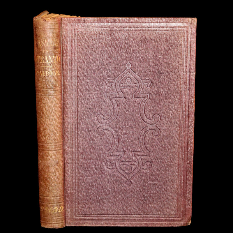 1854 Scarce First US Edition - The Castle of Otranto, a Gothic Story Set in a haunted castle by Horace Walpole.