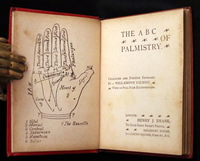 1890 Scarce Book - Character and Fortune Revealed. The ABC Guide to PALMISTRY by Paul Bello.