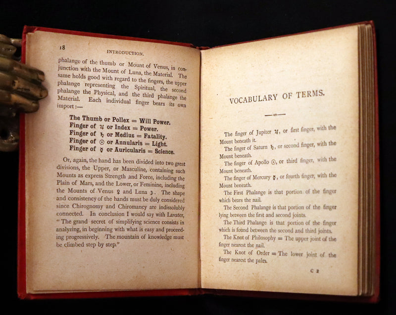 1890 Scarce Book - Character and Fortune Revealed. The ABC Guide to PALMISTRY by Paul Bello.