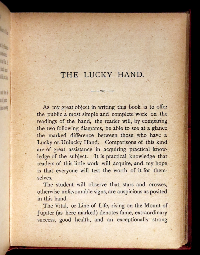 1890 Scarce Book - Character and Fortune Revealed. The ABC Guide to PALMISTRY by Paul Bello.