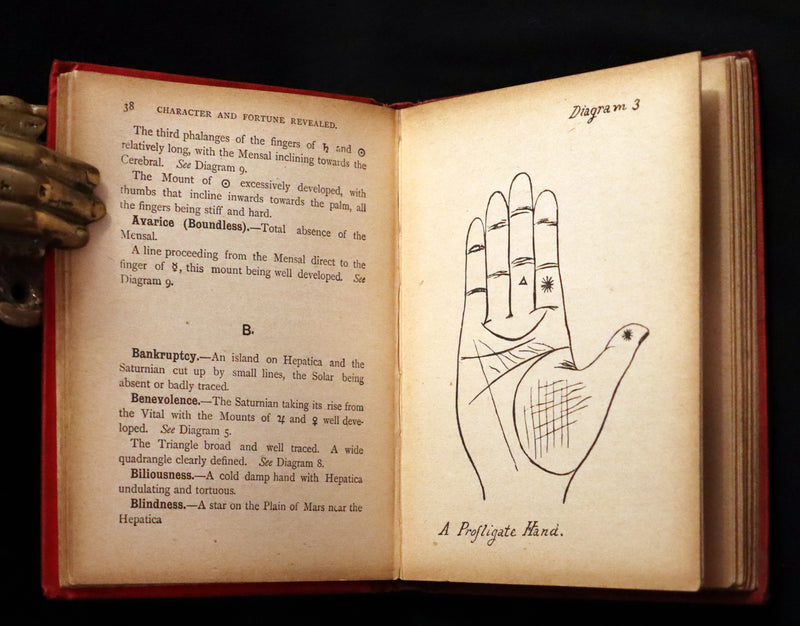 1890 Scarce Book - Character and Fortune Revealed. The ABC Guide to PALMISTRY by Paul Bello.