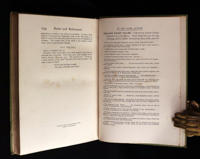 1894 Scarce First Edition - MORE CELTIC FAIRY TALES by Joseph Jacobs Illustrated by John D. Batten.