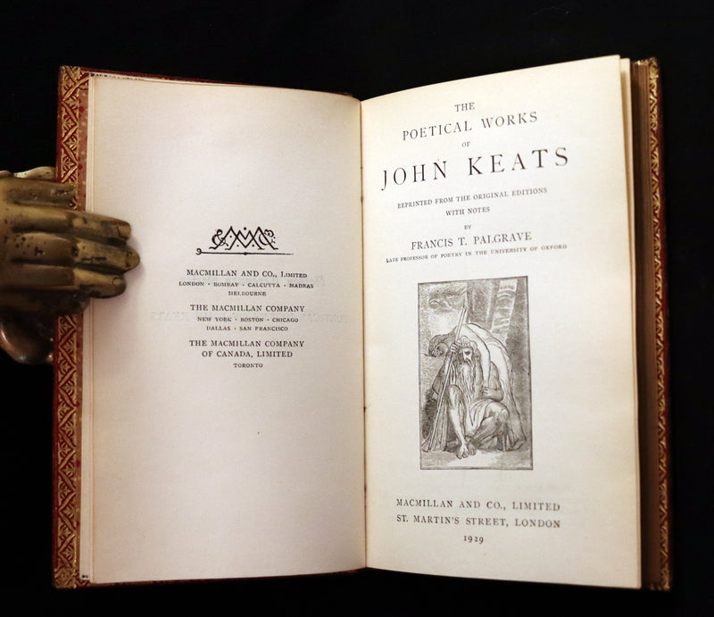 1929 Beautiful Book bound by Riviere & Son - The Poetical Works of John Keats. Ode on Melancholy.