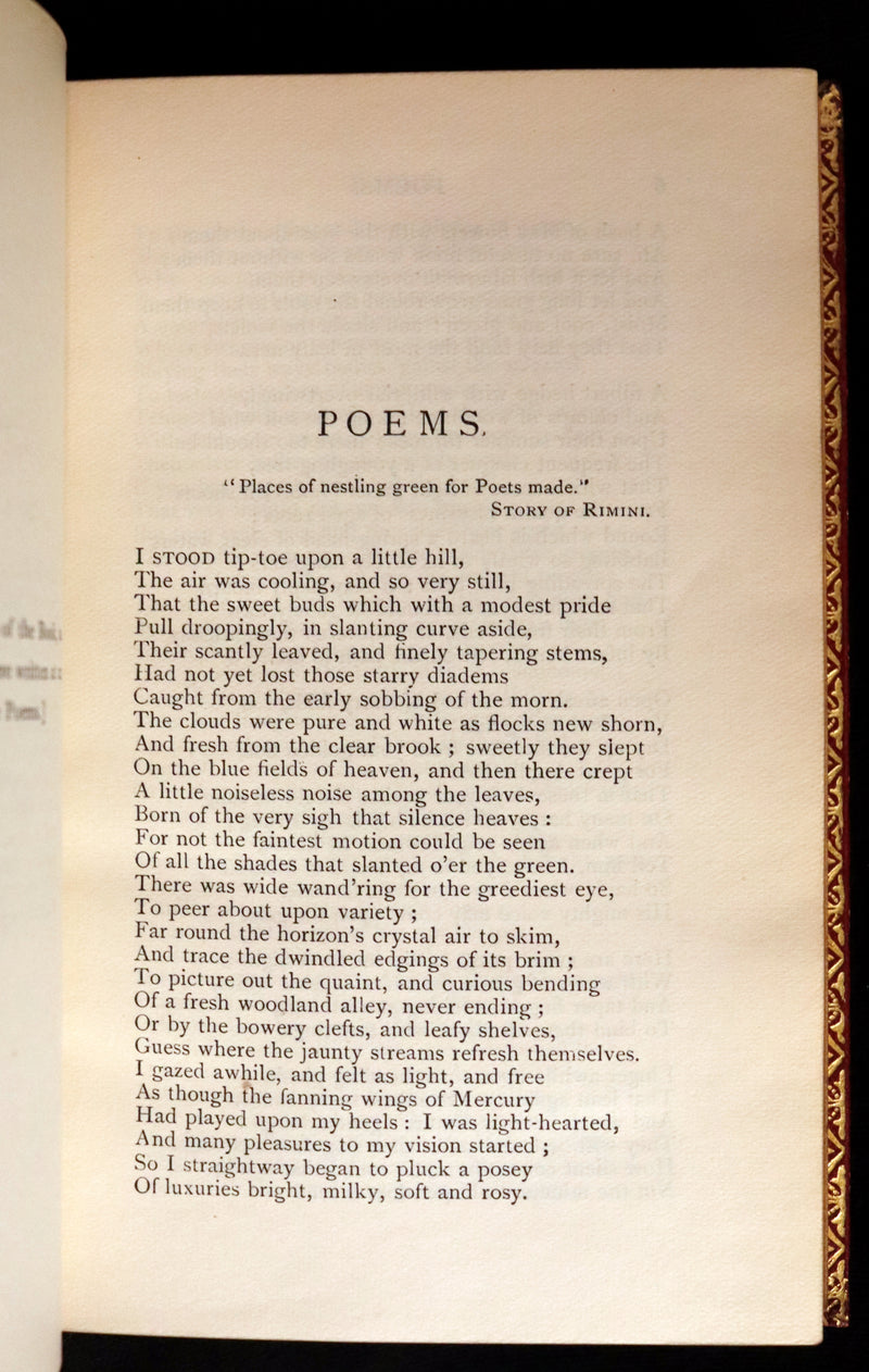 1929 Beautiful Book bound by Riviere & Son - The Poetical Works of John Keats. Ode on Melancholy.