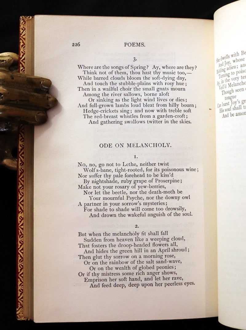 1929 Beautiful Book bound by Riviere & Son - The Poetical Works of John Keats. Ode on Melancholy.