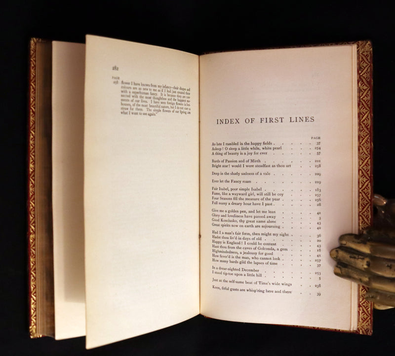 1929 Beautiful Book bound by Riviere & Son - The Poetical Works of John Keats. Ode on Melancholy.