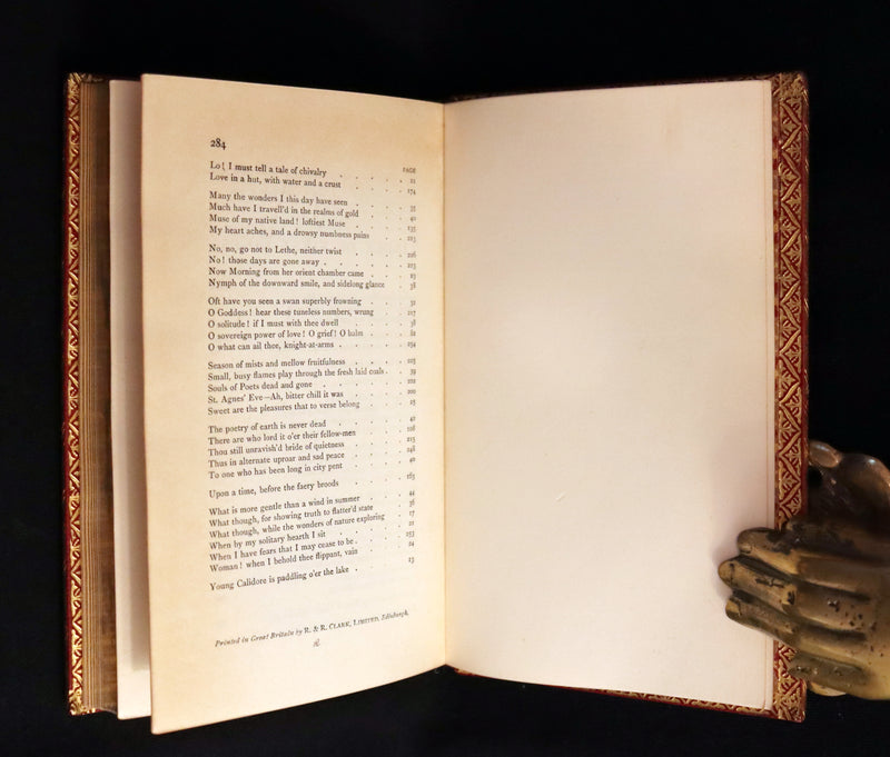 1929 Beautiful Book bound by Riviere & Son - The Poetical Works of John Keats. Ode on Melancholy.