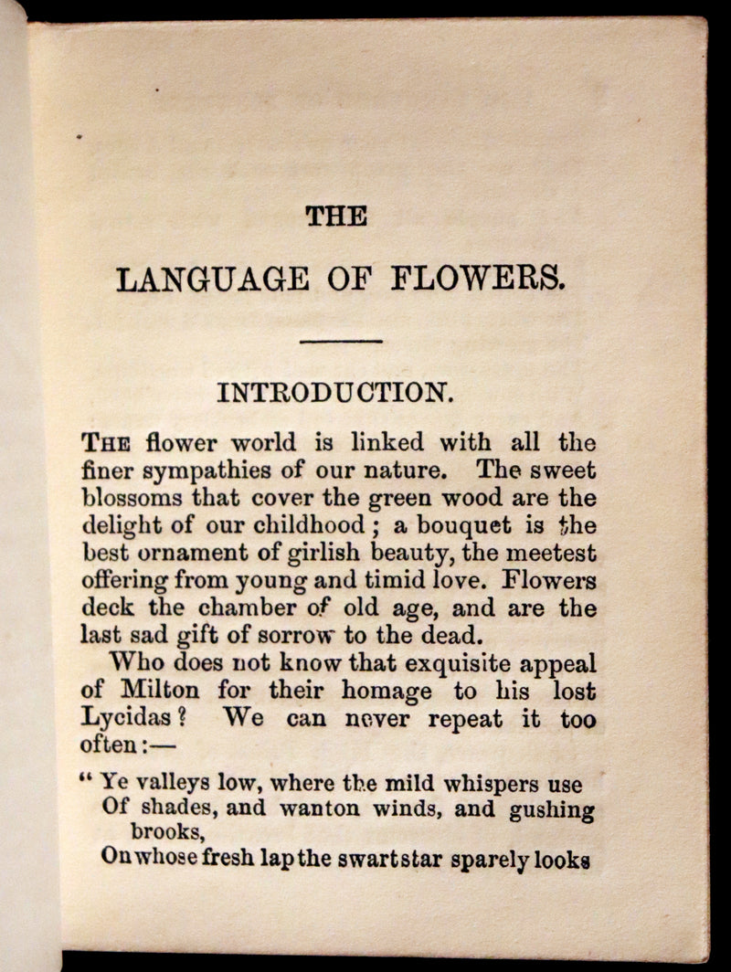 1870 Rare small Floriography Book ~ The Language of Flowers Adapted from The Language and Sentiment of Flowers.