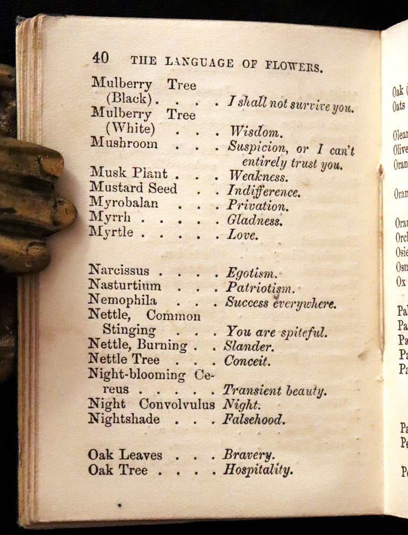 1870 Rare small Floriography Book ~ The Language of Flowers Adapted from The Language and Sentiment of Flowers.