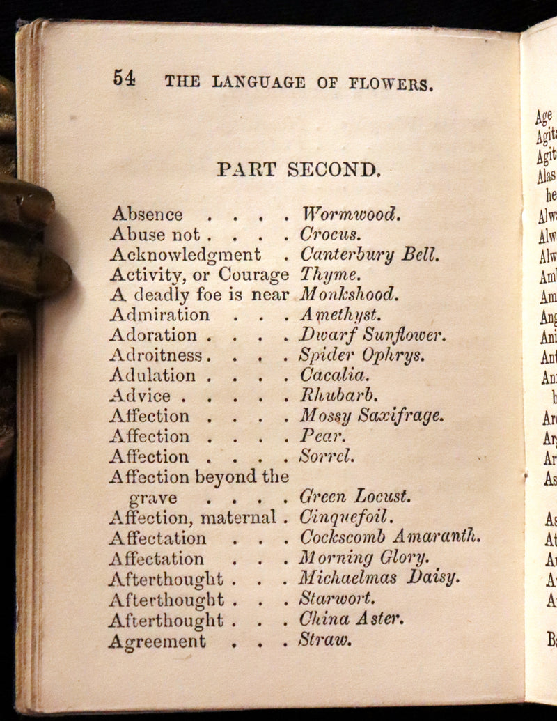 1870 Rare small Floriography Book ~ The Language of Flowers Adapted from The Language and Sentiment of Flowers.