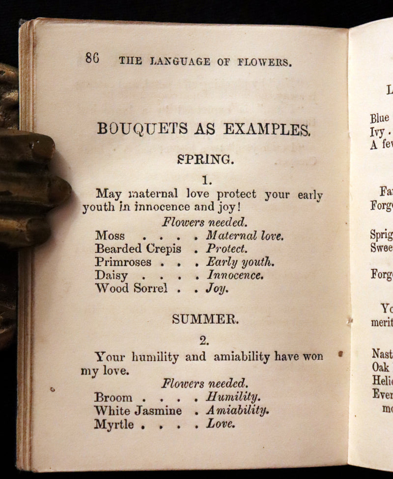 1870 Rare small Floriography Book ~ The Language of Flowers Adapted from The Language and Sentiment of Flowers.