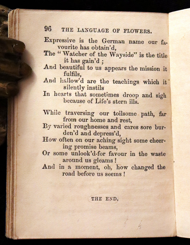 1870 Rare small Floriography Book ~ The Language of Flowers Adapted from The Language and Sentiment of Flowers.