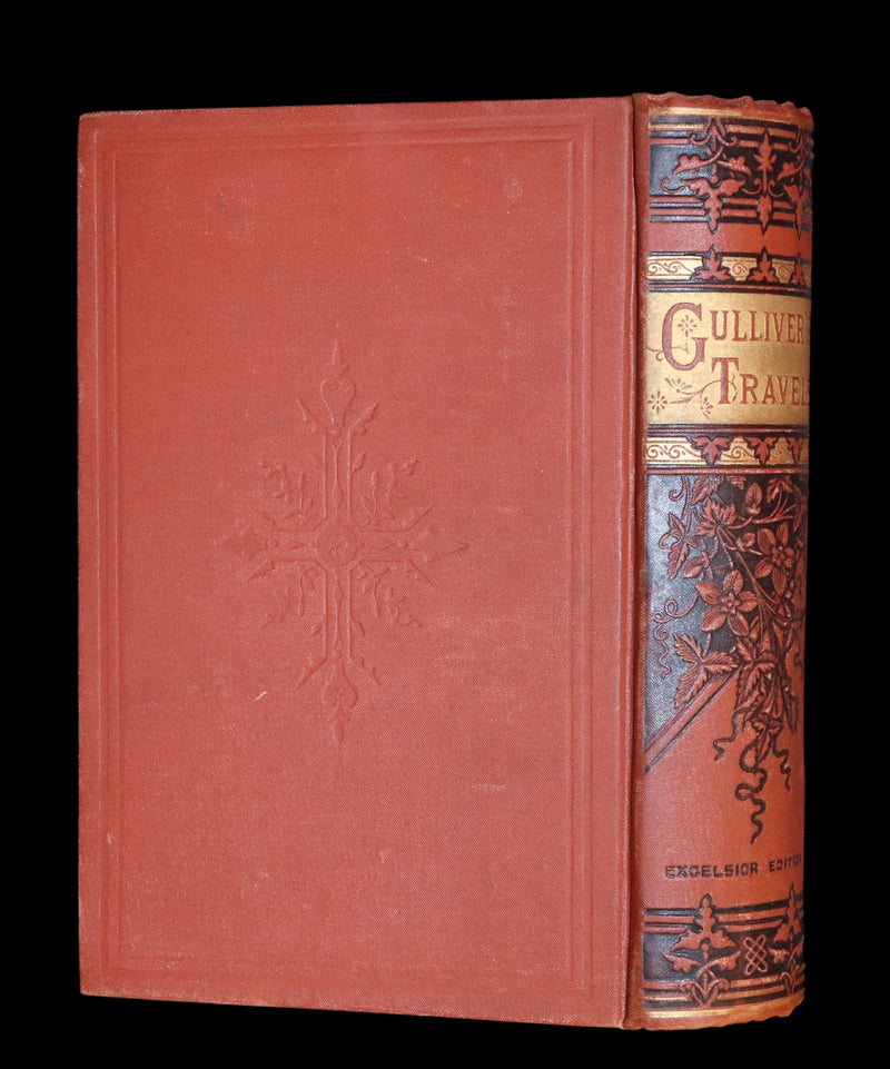 1885 Rare Victorian Book - Gulliver's Travels Into Several Remote Nations of the World & Baron Munchausen Illustrated.