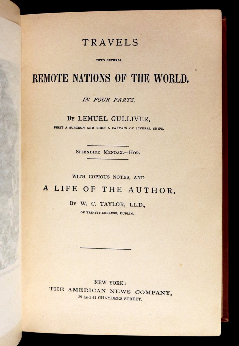 1885 Rare Victorian Book - Gulliver's Travels Into Several Remote Nations of the World & Baron Munchausen Illustrated.