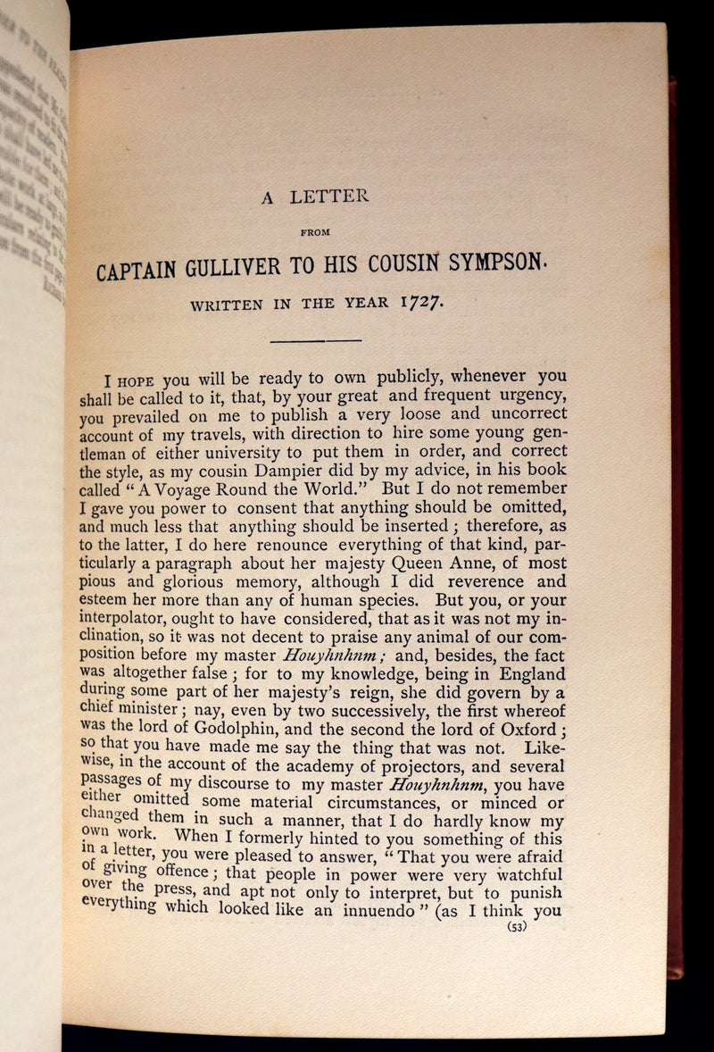 1885 Rare Victorian Book - Gulliver's Travels Into Several Remote Nations of the World & Baron Munchausen Illustrated.