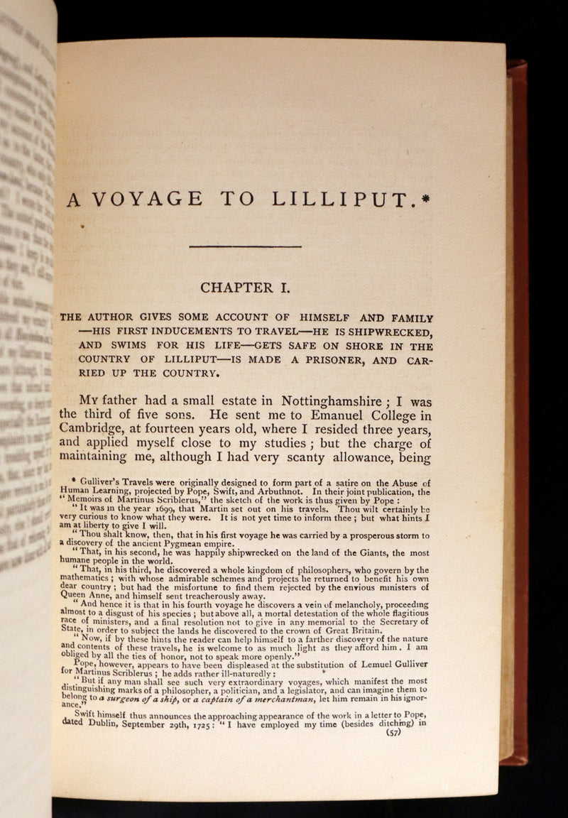 1885 Rare Victorian Book - Gulliver's Travels Into Several Remote Nations of the World & Baron Munchausen Illustrated.