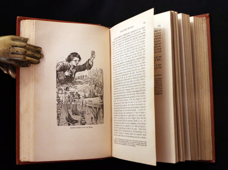 1885 Rare Victorian Book - Gulliver's Travels Into Several Remote Nations of the World & Baron Munchausen Illustrated.