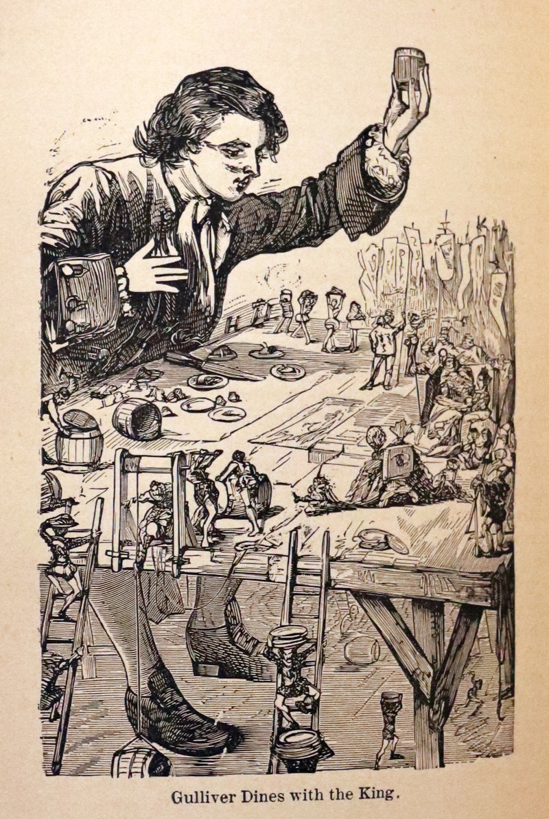 1885 Rare Victorian Book - Gulliver's Travels Into Several Remote Nations of the World & Baron Munchausen Illustrated.