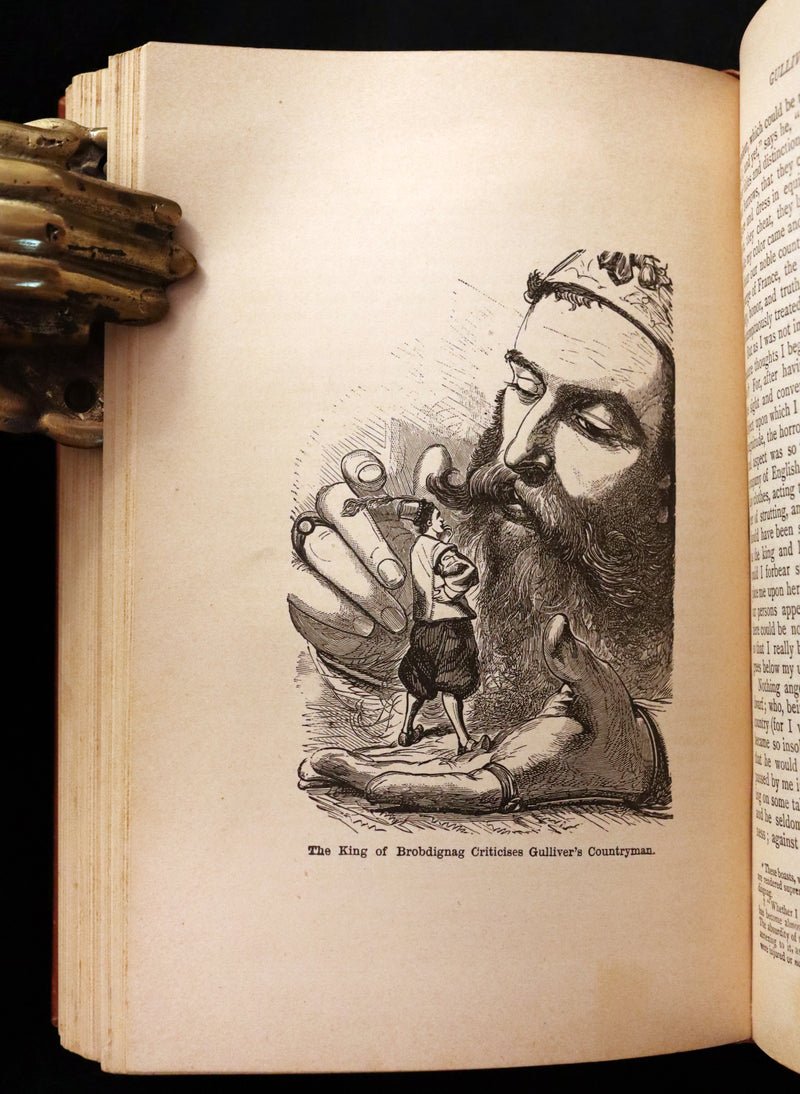1885 Rare Victorian Book - Gulliver's Travels Into Several Remote Nations of the World & Baron Munchausen Illustrated.