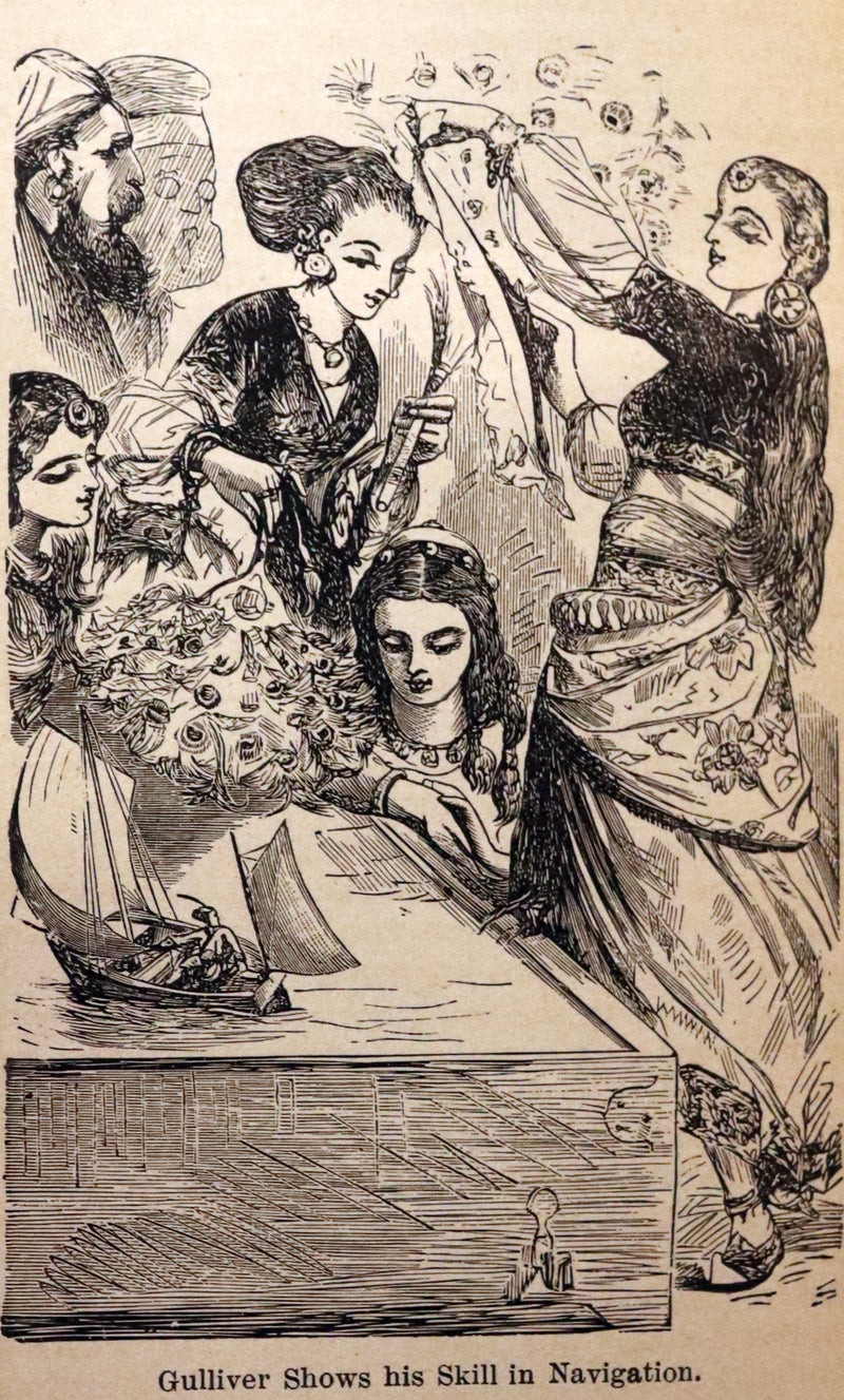 1885 Rare Victorian Book - Gulliver's Travels Into Several Remote Nations of the World & Baron Munchausen Illustrated.