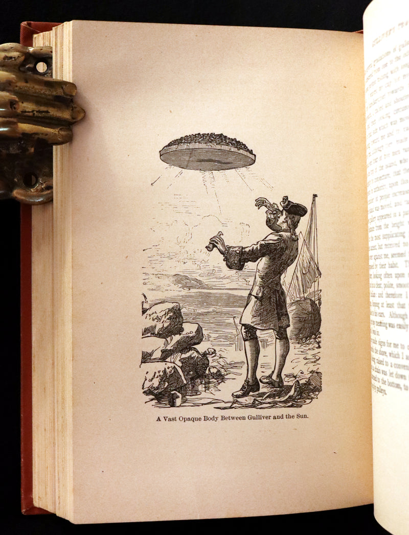 1885 Rare Victorian Book - Gulliver's Travels Into Several Remote Nations of the World & Baron Munchausen Illustrated.