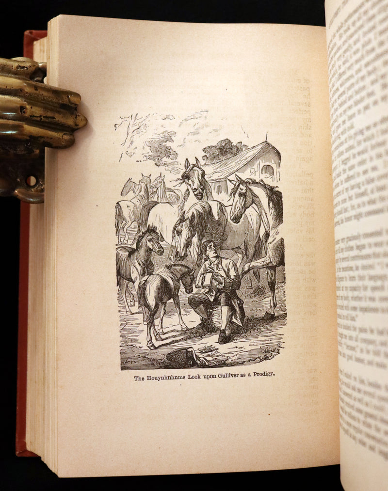 1885 Rare Victorian Book - Gulliver's Travels Into Several Remote Nations of the World & Baron Munchausen Illustrated.