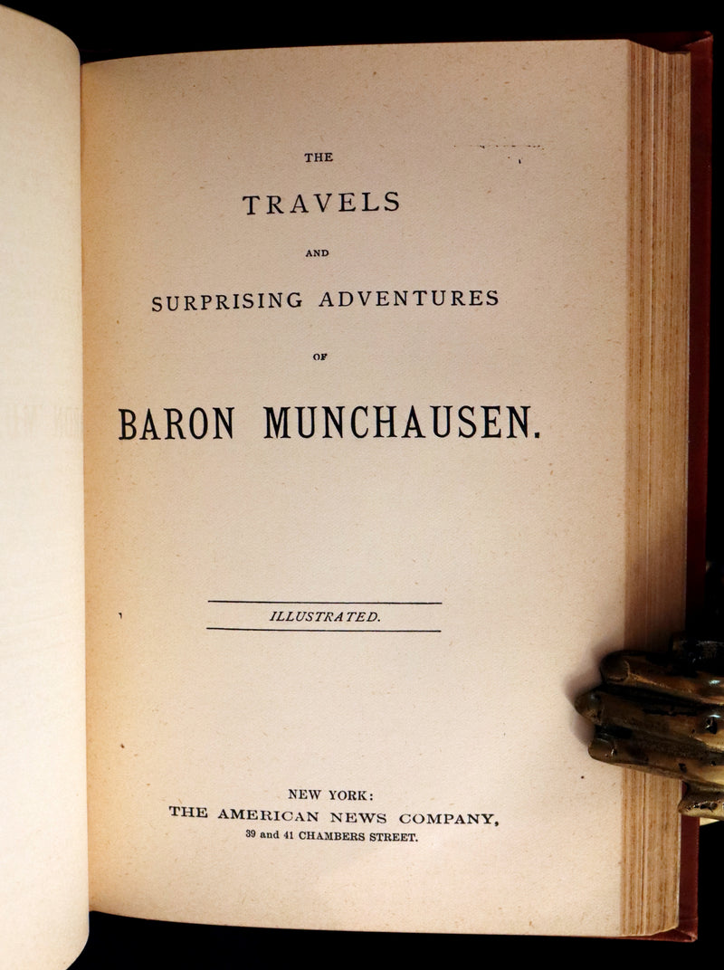1885 Rare Victorian Book - Gulliver's Travels Into Several Remote Nations of the World & Baron Munchausen Illustrated.