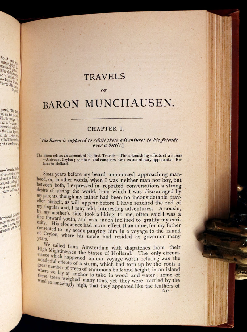 1885 Rare Victorian Book - Gulliver's Travels Into Several Remote Nations of the World & Baron Munchausen Illustrated.
