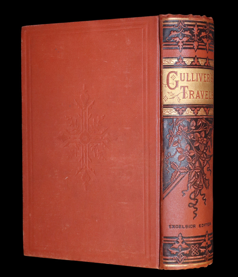 1885 Rare Victorian Book - Gulliver's Travels Into Several Remote Nations of the World & Baron Munchausen Illustrated.