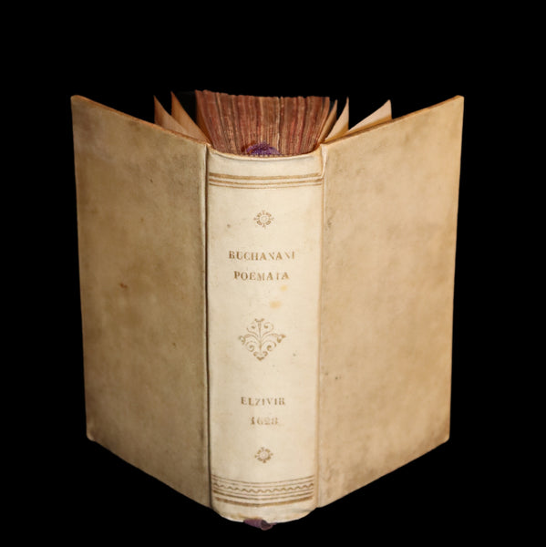 1628 Rare Vellum Book - GEORGII BUCHANANI SCOTI POEMATA - Scottish Poems by George Buchanan.