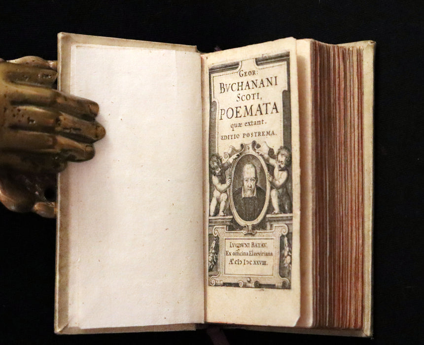 1628 Rare Vellum Book - GEORGII BUCHANANI SCOTI POEMATA - Scottish Poems by George Buchanan.