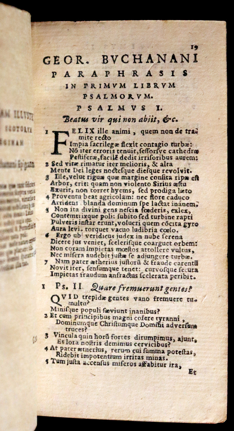 1628 Rare Vellum Book - GEORGII BUCHANANI SCOTI POEMATA - Scottish Poems by George Buchanan.