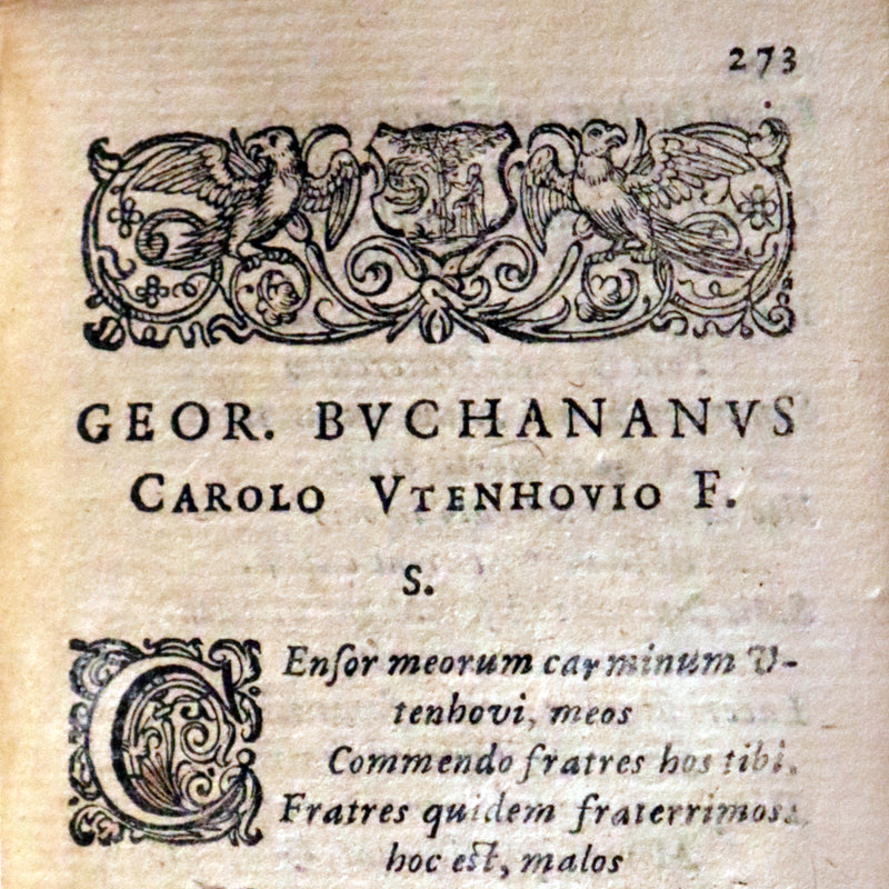 1628 Rare Vellum Book - GEORGII BUCHANANI SCOTI POEMATA - Scottish Poems by George Buchanan.