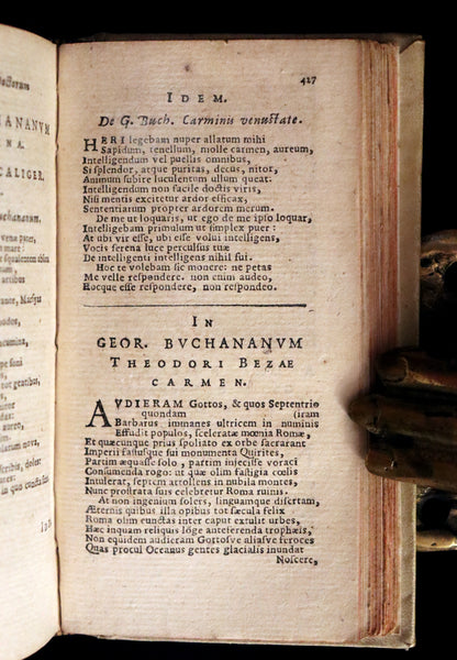 1628 Rare Vellum Book - GEORGII BUCHANANI SCOTI POEMATA - Scottish Poems by George Buchanan.