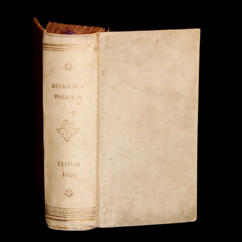1628 Rare Vellum Book - GEORGII BUCHANANI SCOTI POEMATA - Scottish Poems by George Buchanan.