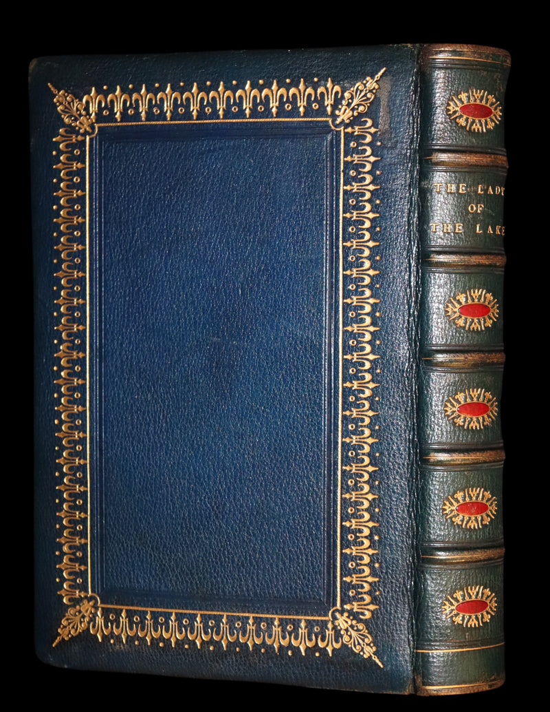 1871 Rare Book bound by Ramage ~ The LADY OF THE LAKE by Sir Walter Scott Illustrated.
